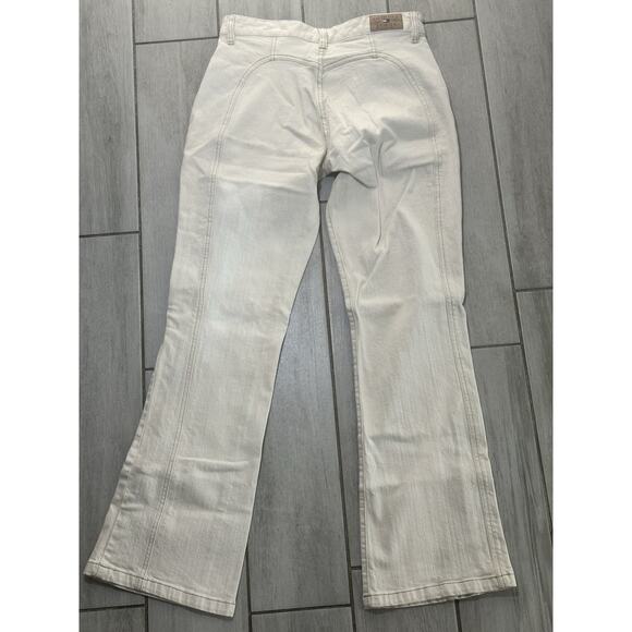 TOMMY HILFIGER Vintage Y2K Cream Jean Mid Rise Flare Pants Junior's Size 9 - Picture 2 of 5